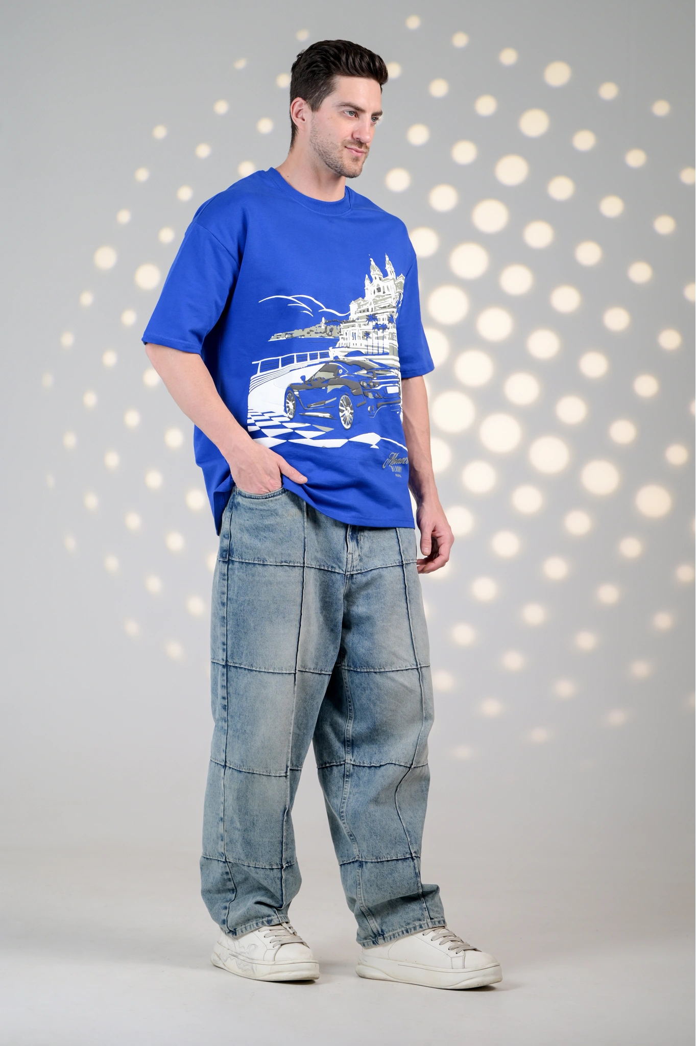BluOry_premium_luxury_oversized_t-shirt__India_mumbai_delhi_chandigarh_banglore_lucknow_-Monaco Drive Tee - BluOry-["blue","Blue T-shirt","make every day dope tshirt","Oversized T-shirt","sneaker T-shirt","T-shirt","tshirt"]