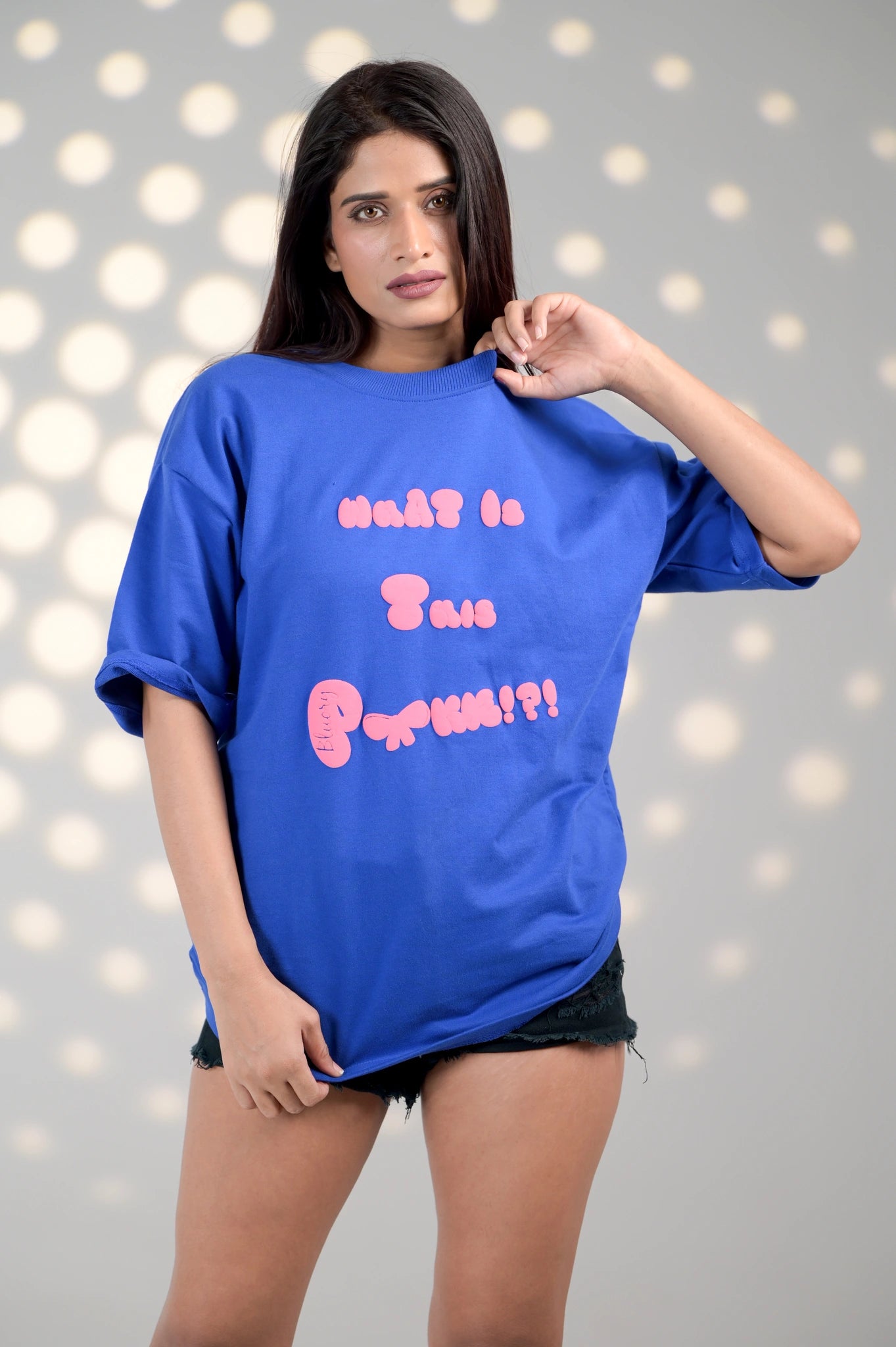 BluOry_premium_luxury_oversized_t-shirt__India_mumbai_delhi_chandigarh_banglore_lucknow_-What Is This Pookie - BluOry-["blue","Blue T-shirt","make every day dope tshirt","Oversized T-shirt","sneaker T-shirt","T-shirt","tshirt"]