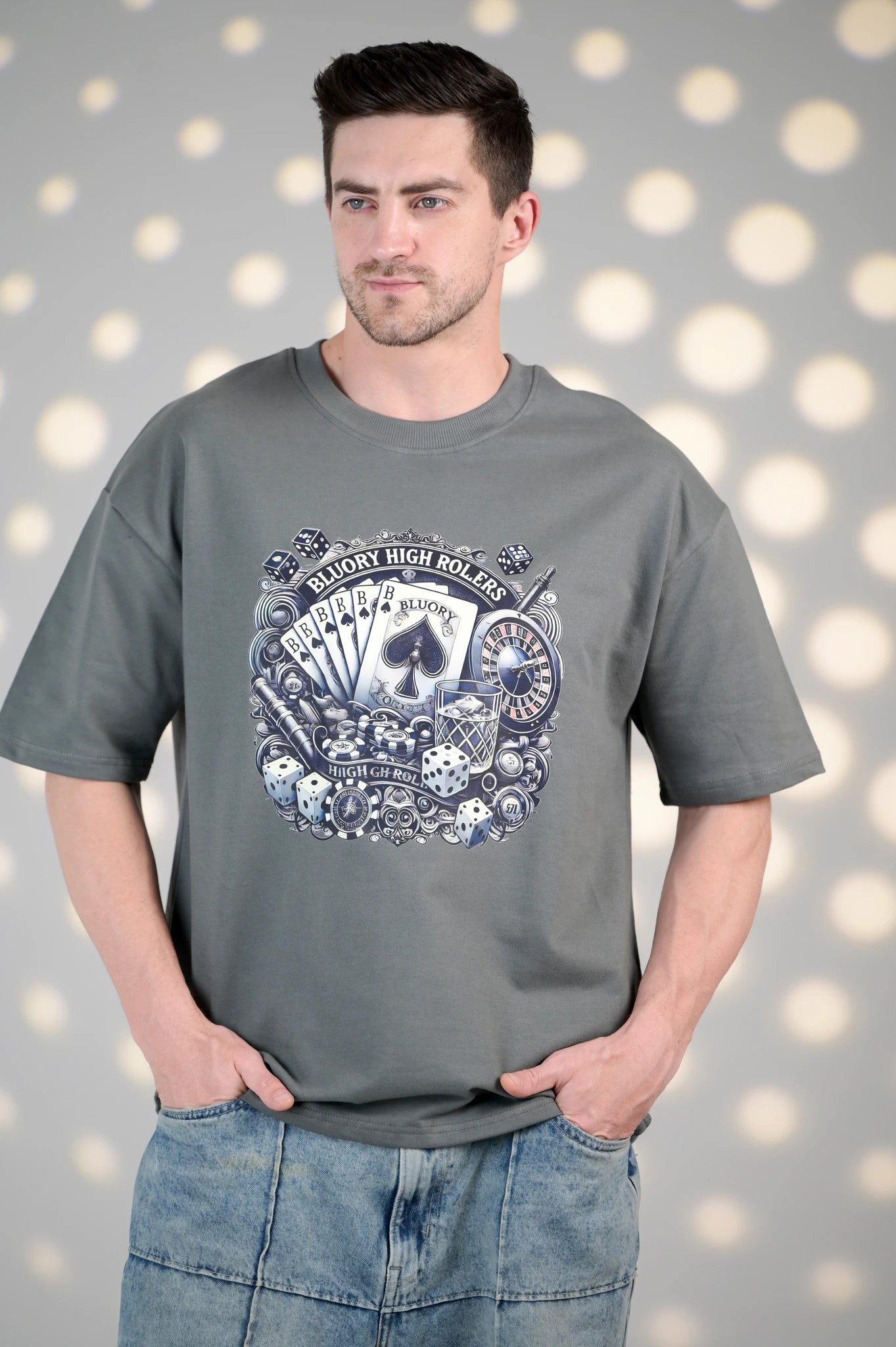 BluOry_premium_luxury_oversized_t-shirt__India_mumbai_delhi_chandigarh_banglore_lucknow_-High Rolers Tee - BluOry-[]