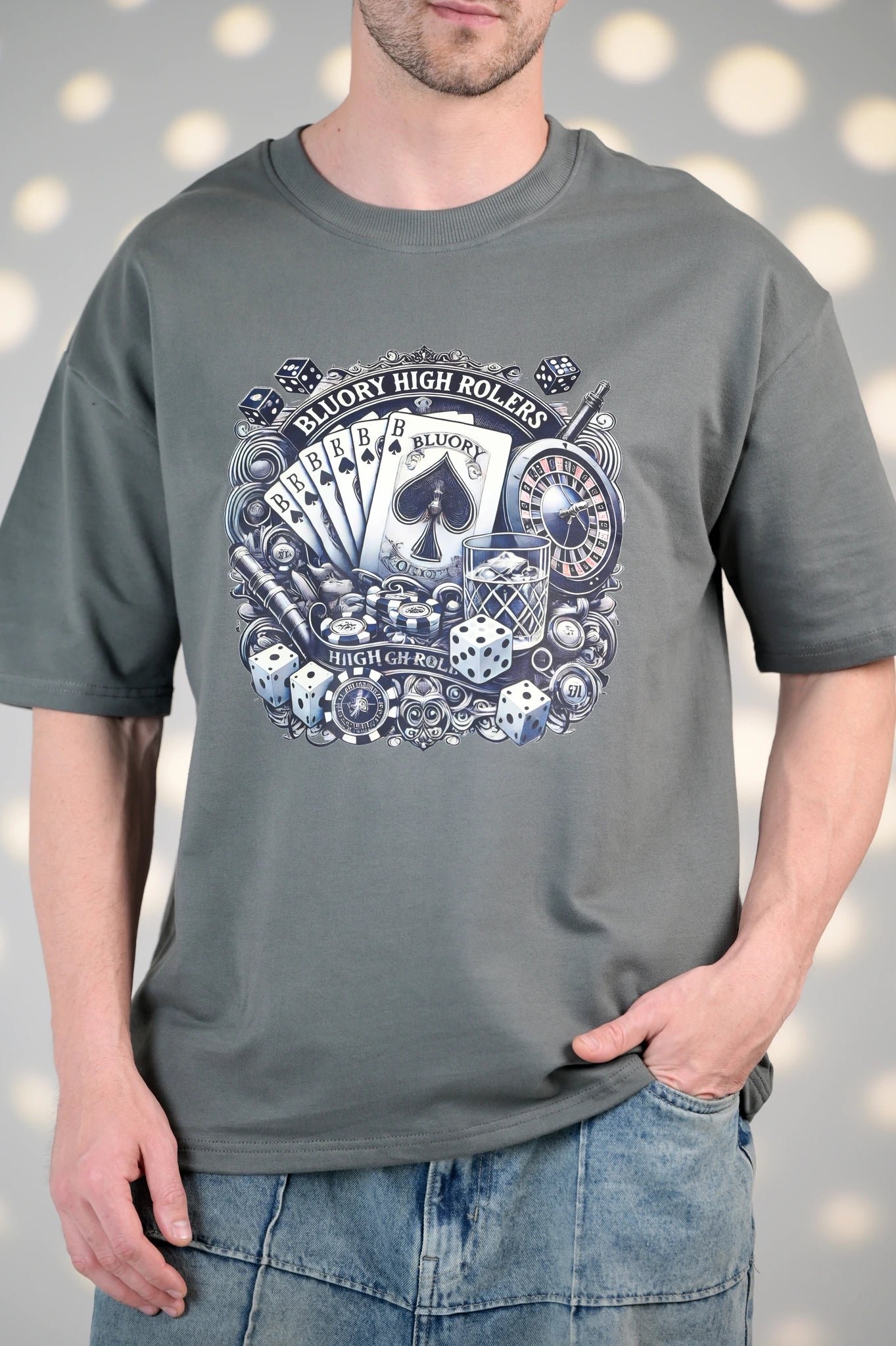 BluOry_premium_luxury_oversized_t-shirt__India_mumbai_delhi_chandigarh_banglore_lucknow_-High Rolers Tee - BluOry-[]