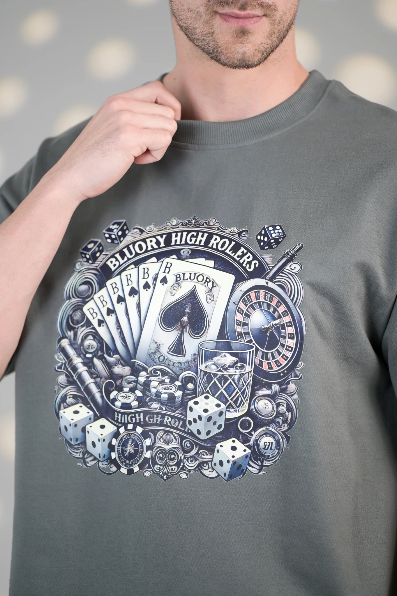 BluOry_premium_luxury_oversized_t-shirt__India_mumbai_delhi_chandigarh_banglore_lucknow_-High Rolers Tee - BluOry-[]