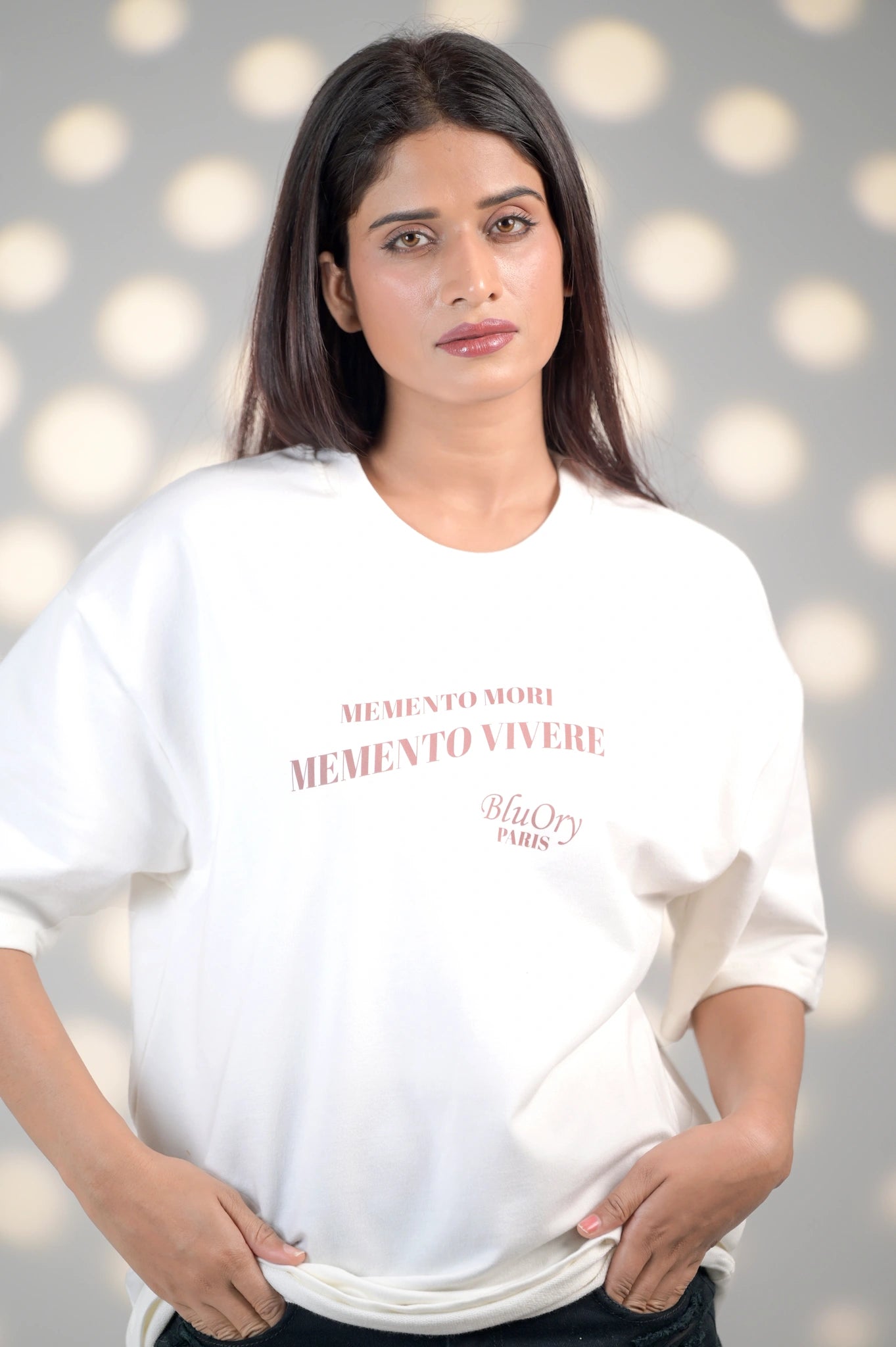 BluOry_premium_luxury_oversized_t-shirt__India_mumbai_delhi_chandigarh_banglore_lucknow_-Memento Mori, Memento Vivere Tee - BluOry-[]