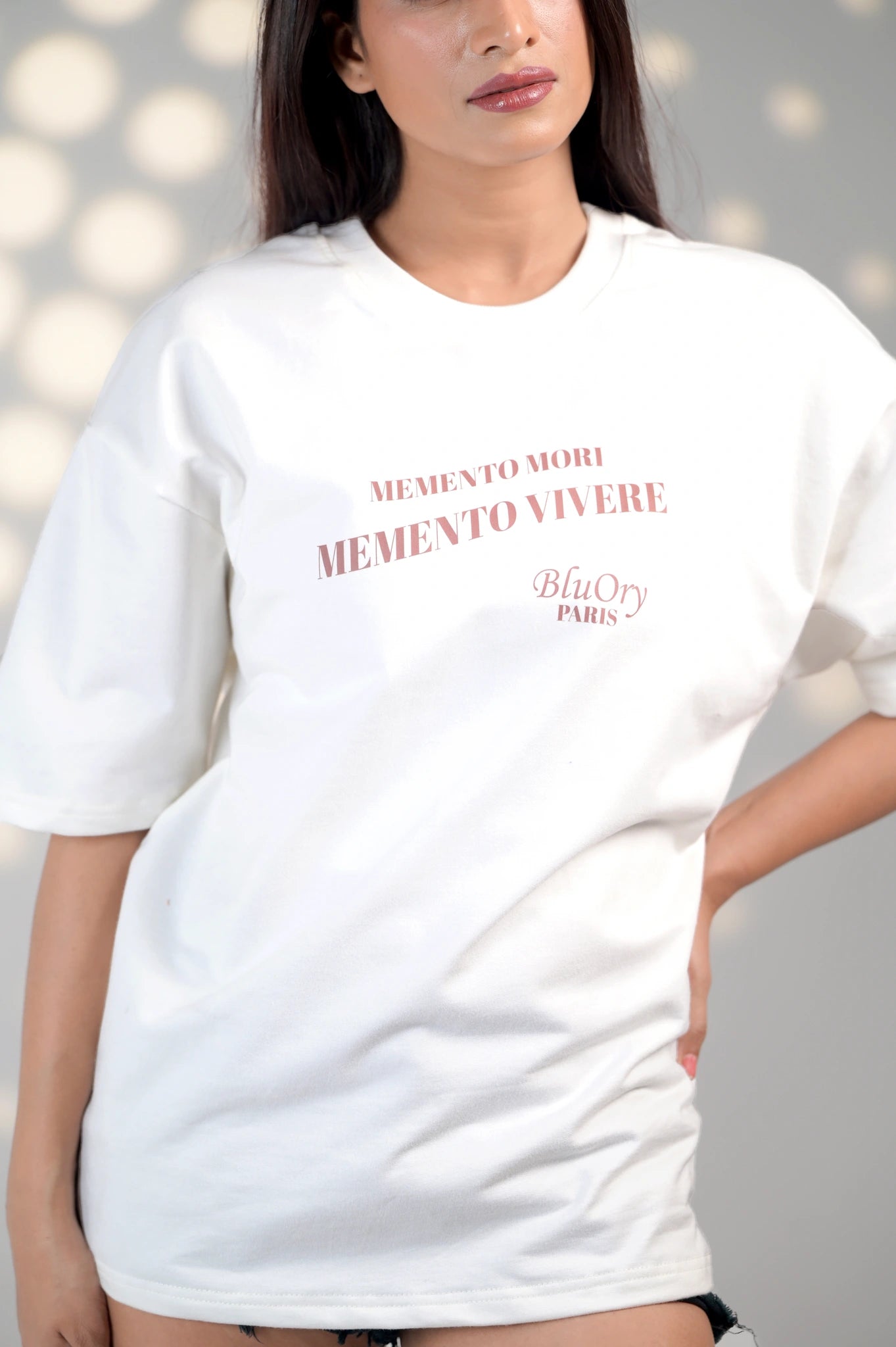 BluOry_premium_luxury_oversized_t-shirt__India_mumbai_delhi_chandigarh_banglore_lucknow_-Memento Mori, Memento Vivere Tee - BluOry-[]